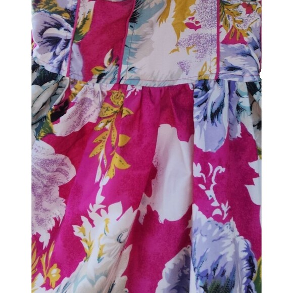 Anthropologie Band of Gypsies Pink Teal Abstract Floral Dress Womens Size Large - Picture 14 of 16